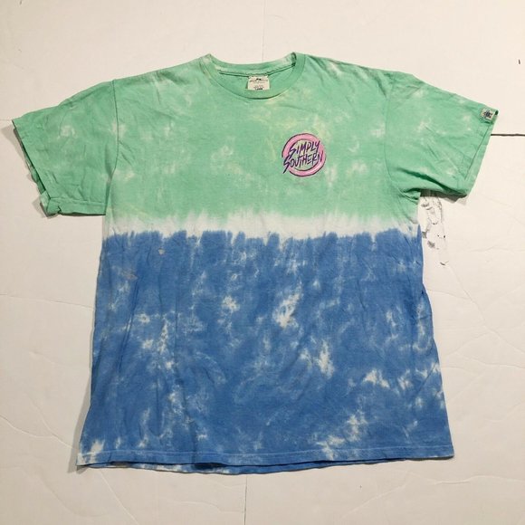 Simply Southern Green And Blue Tie Dye Sunshine State Of Mind Van Tshirt Large L - Picture 2 of 5